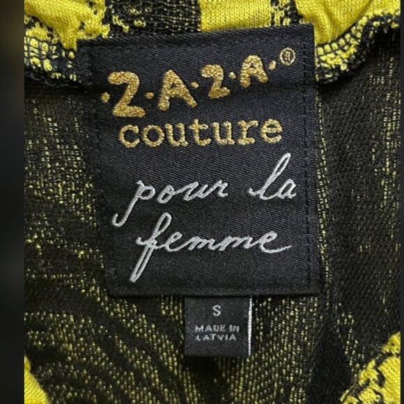 Zaza Couture Yellow Black Flower Size S - Picture 3 of 3